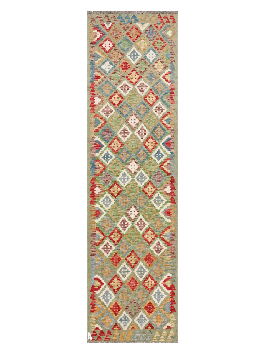 Maimana Afghanistan Kilim Runner Rug - 302 x 82 cm