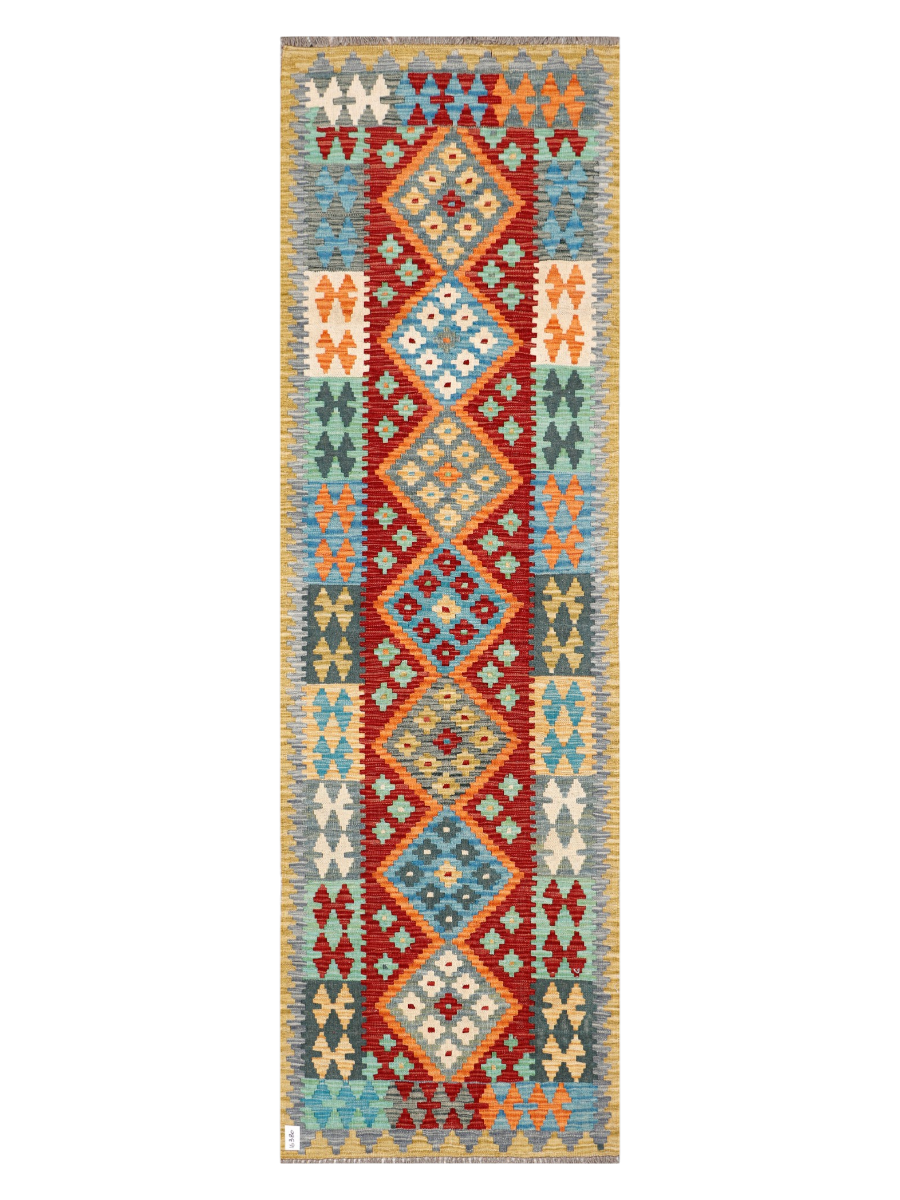 Maimana Afghanistan Kilim Runner Rug - 286 x 86 cm