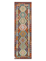 Maimana Afghanistan Kilim Runner Rug - 296 x 88 cm