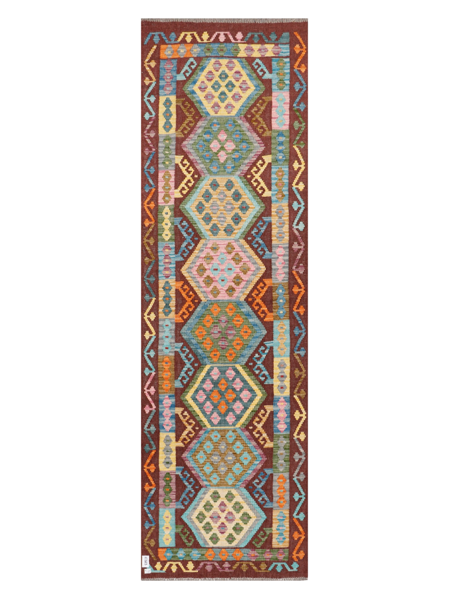 Maimana Afghanistan Kilim Runner Rug - 296 x 88 cm