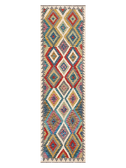Maimana Afghanistan Kilim Runner Rug - 283 x 81 cm