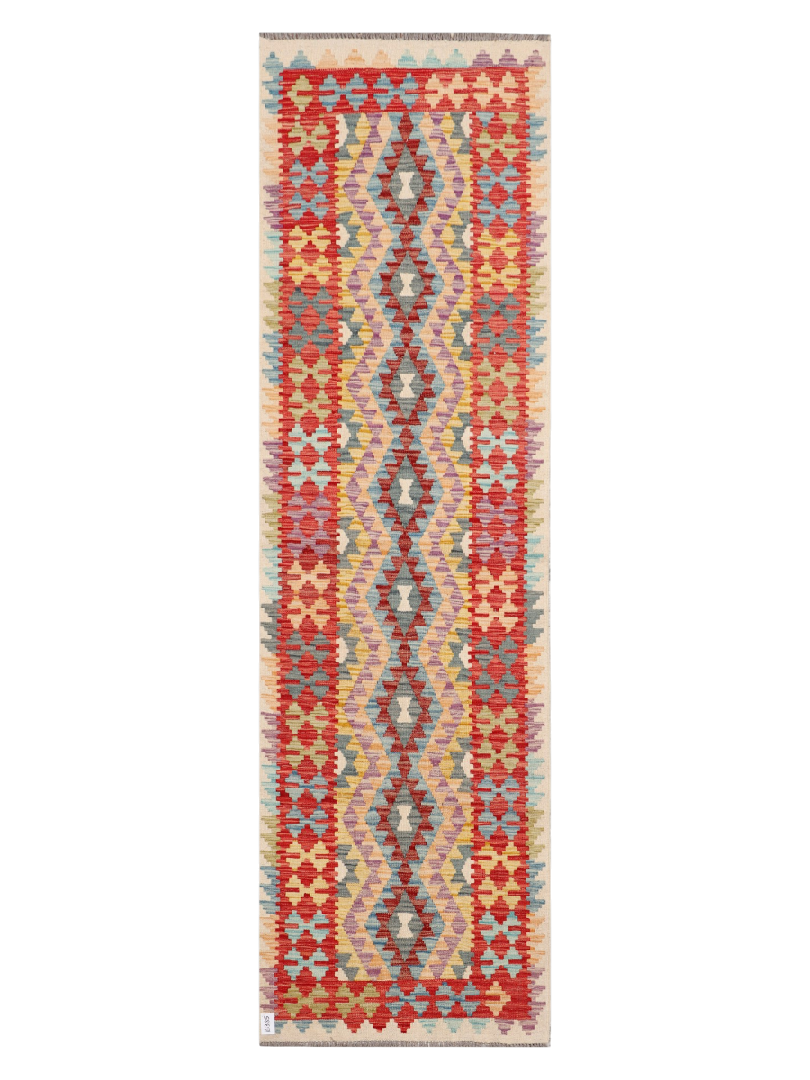 Maimana Afghanistan Kilim Runner Rug - 293 x 84 cm