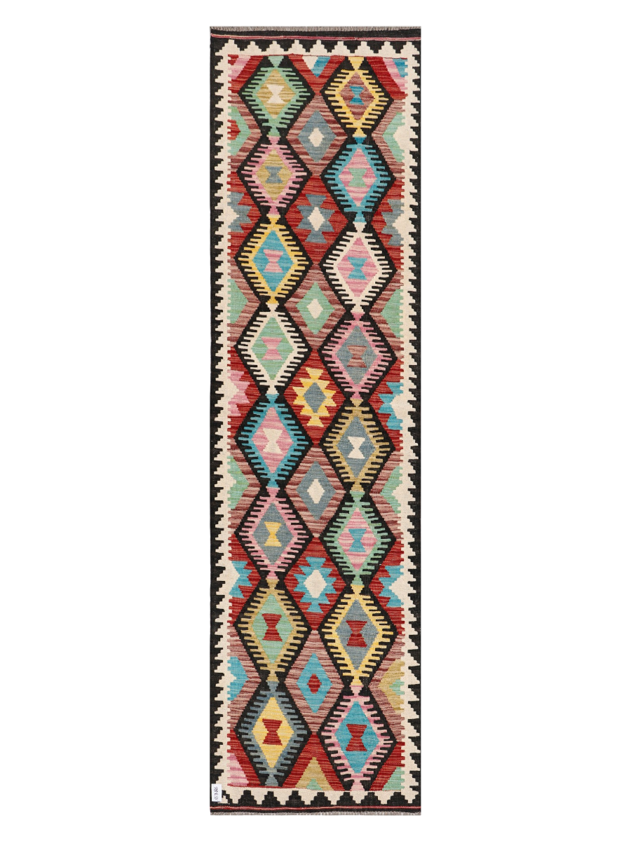 Maimana Afghanistan Kilim Runner Rug - 292 x 78 cm