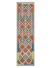 Maimana Afghanistan Kilim Runner Rug - 295 x 82 cm