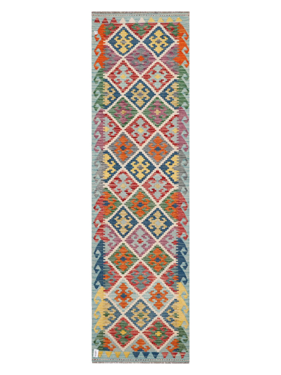 Maimana Afghanistan Kilim Runner Rug - 295 x 82 cm