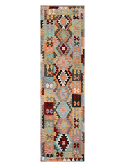 Maimana Afghanistan Kilim Runner Rug - 296 x 83 cm