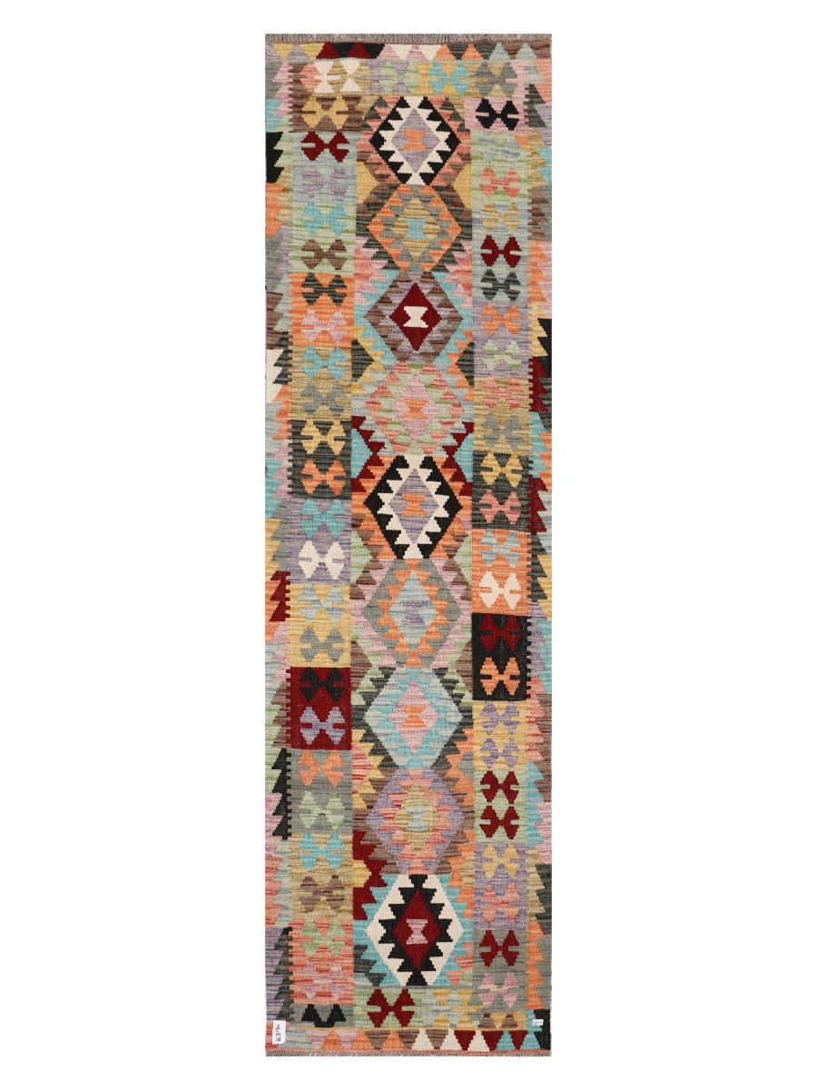 Maimana Afghanistan Kilim Runner Rug - 296 x 83 cm