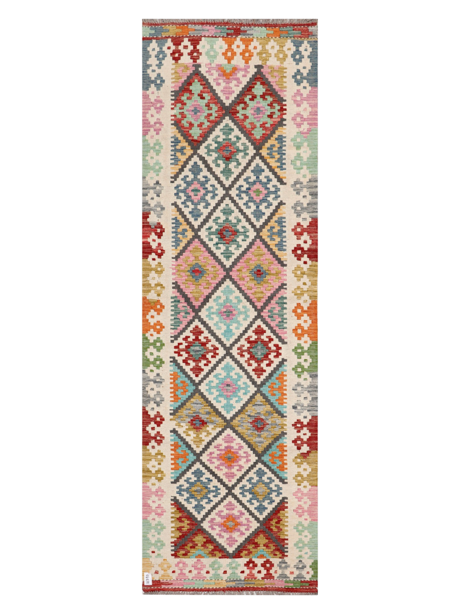 Maimana Afghanistan Kilim Runner Rug - 292 x 89 cm
