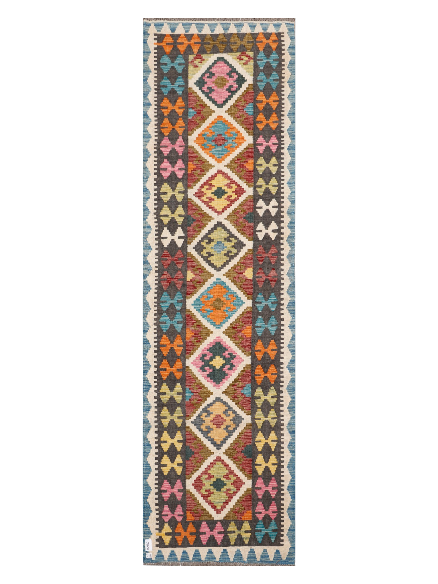 Maimana Afghanistan Kilim Runner Rug - 295 x 82 cm