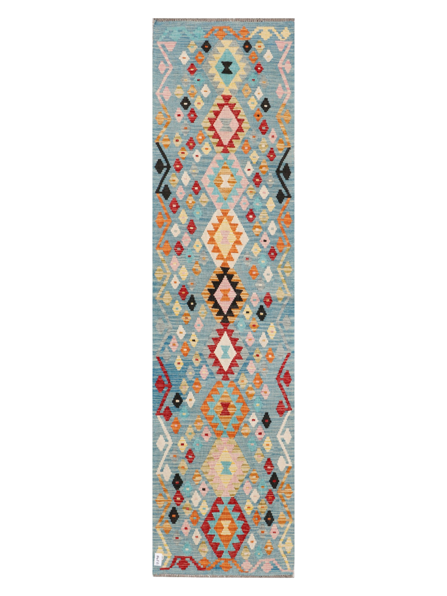 Maimana Afghanistan Kilim Runner Rug - 304 x 77 cm