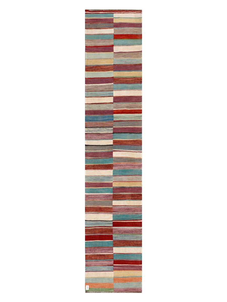 Maimana Afghanistan Kilim Runner Rug - 404 x 81 cm