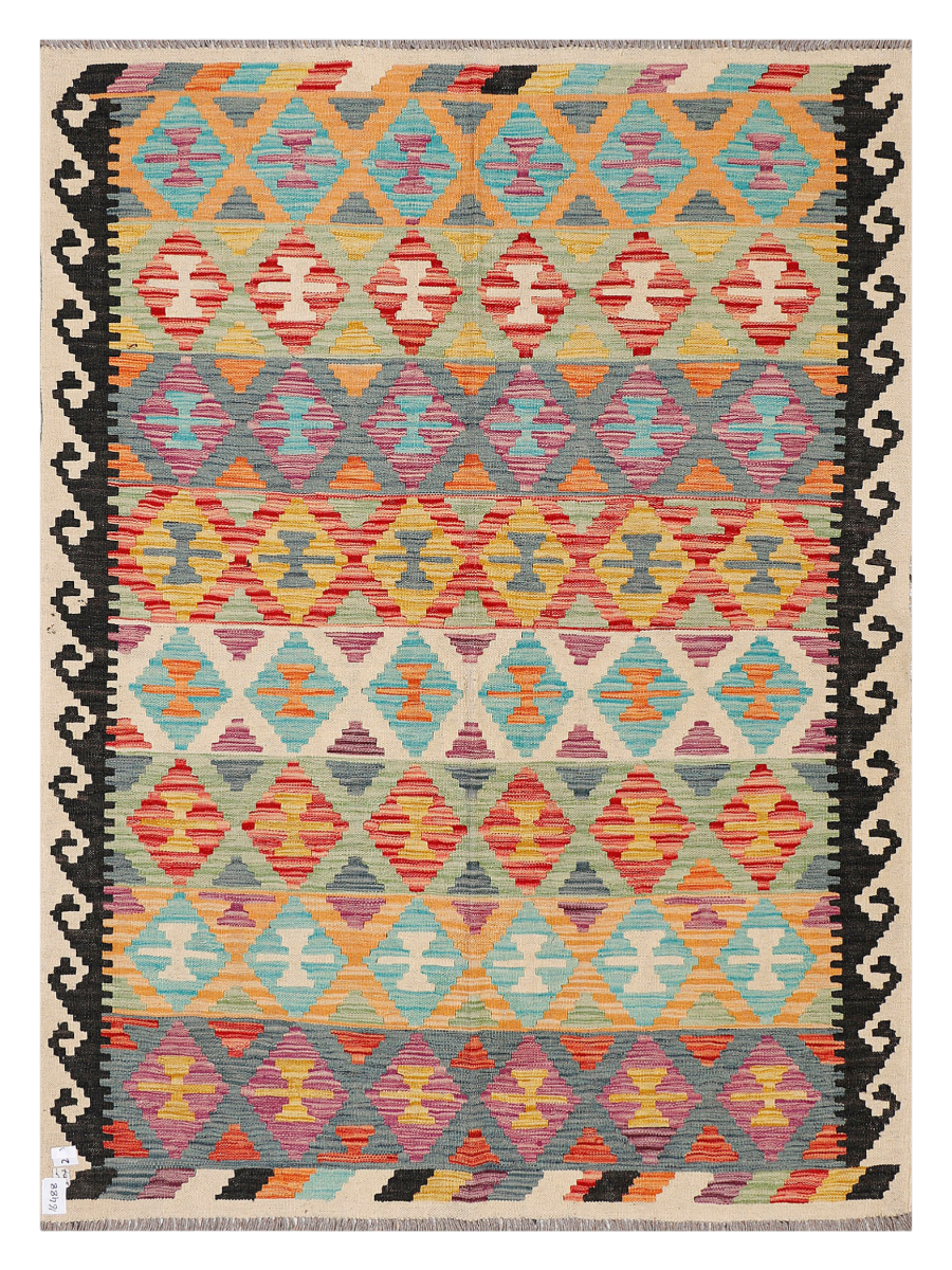 Maimana Afghanistan Kilim Accent Rug - 201 x 147 cm