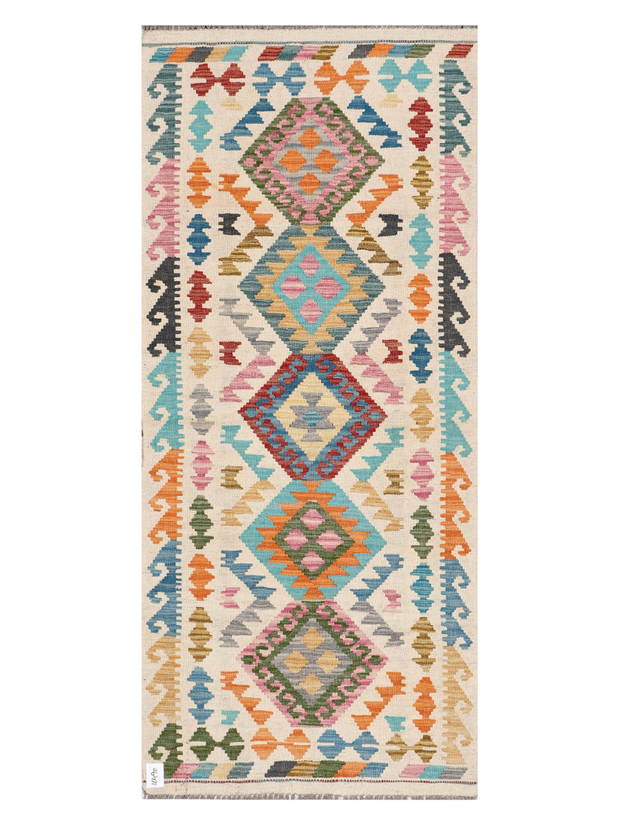 Maimana Afghanistan Kilim Runner Rug - 203 x 88 cm
