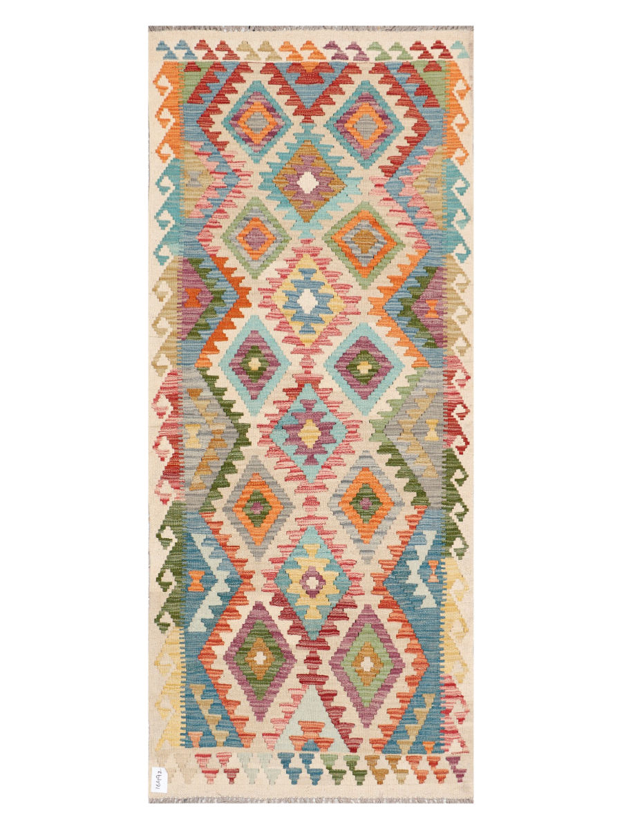 Maimana Afghanistan Kilim Runner Rug - 203 x 85 cm