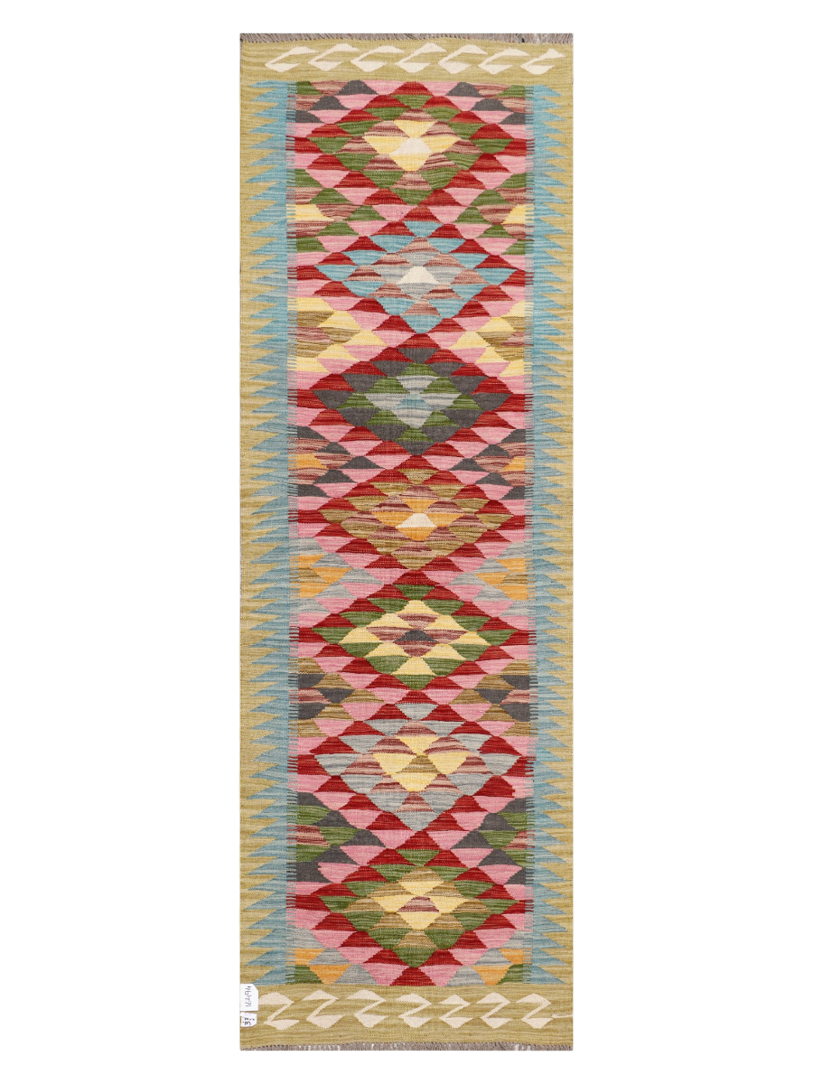 Maimana Afghanistan Kilim Runner Rug - 248 x 81 cm