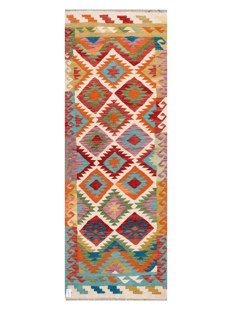 Maimana Afghanistan Kilim Runner Rug - 244 x 86 cm