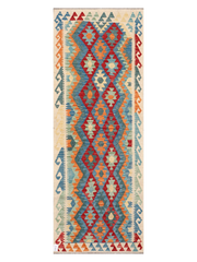 Maimana Afghanistan Kilim Runner Rug - 243 x 89 cm