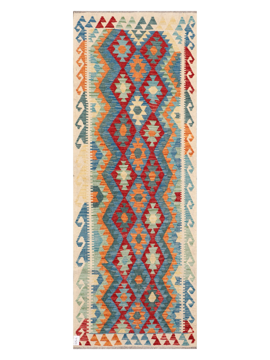 Maimana Afghanistan Kilim Runner Rug - 243 x 89 cm