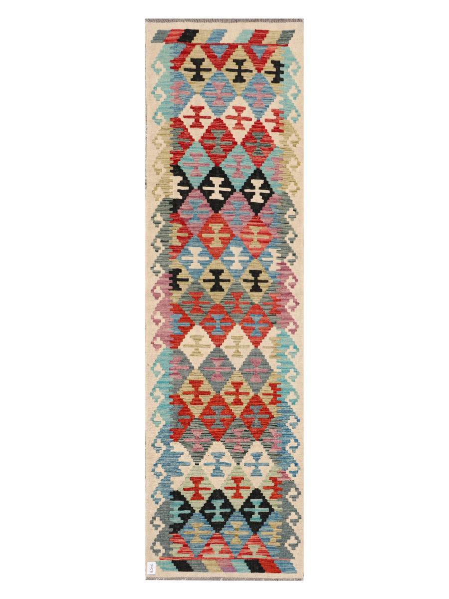 Maimana Afghanistan Kilim Runner Rug - 291 x 82 cm