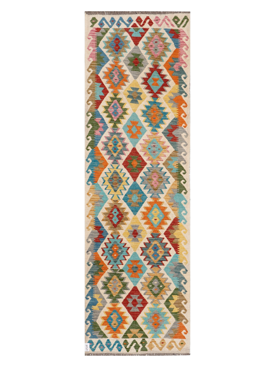 Maimana Afghanistan Kilim Runner Rug - 255 x 78 cm