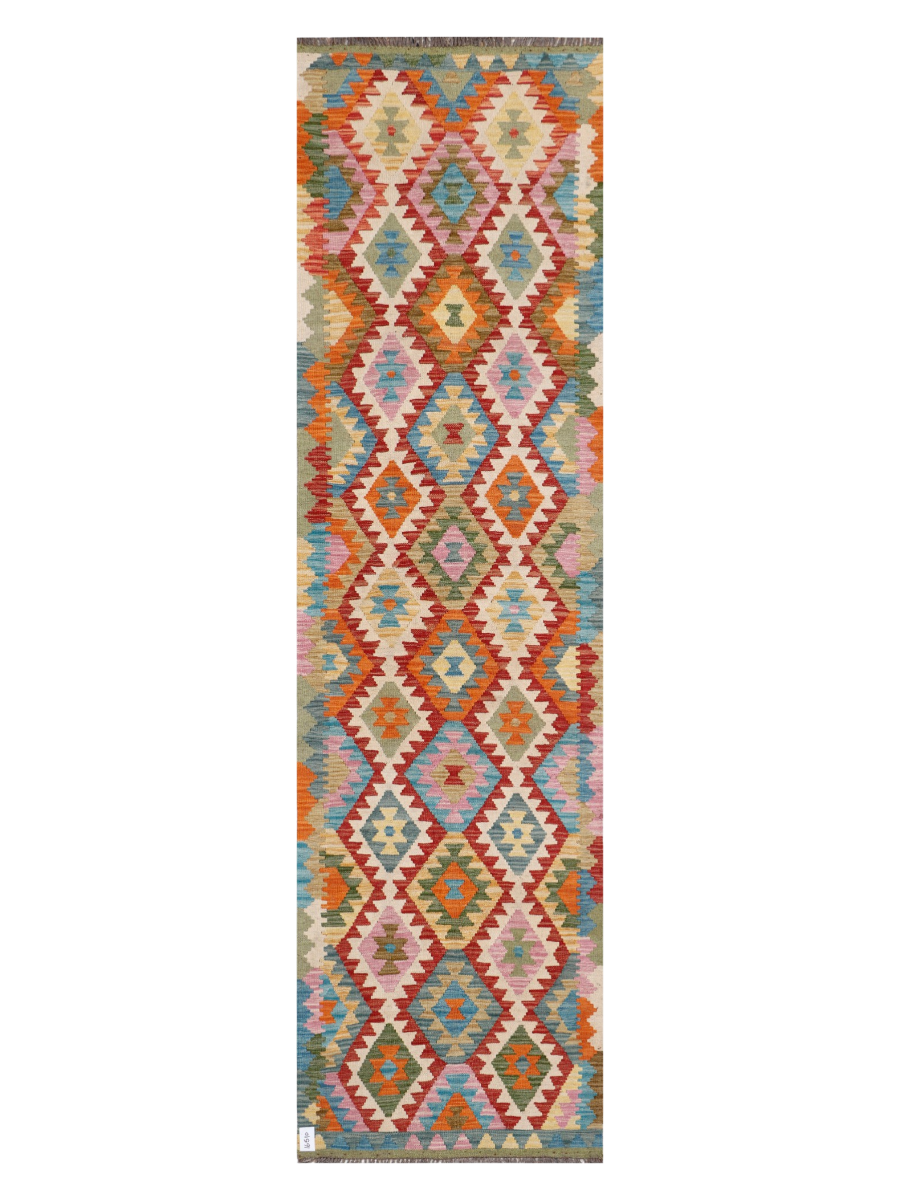 Maimana Afghanistan Kilim Runner Rug - 294 x 80 cm