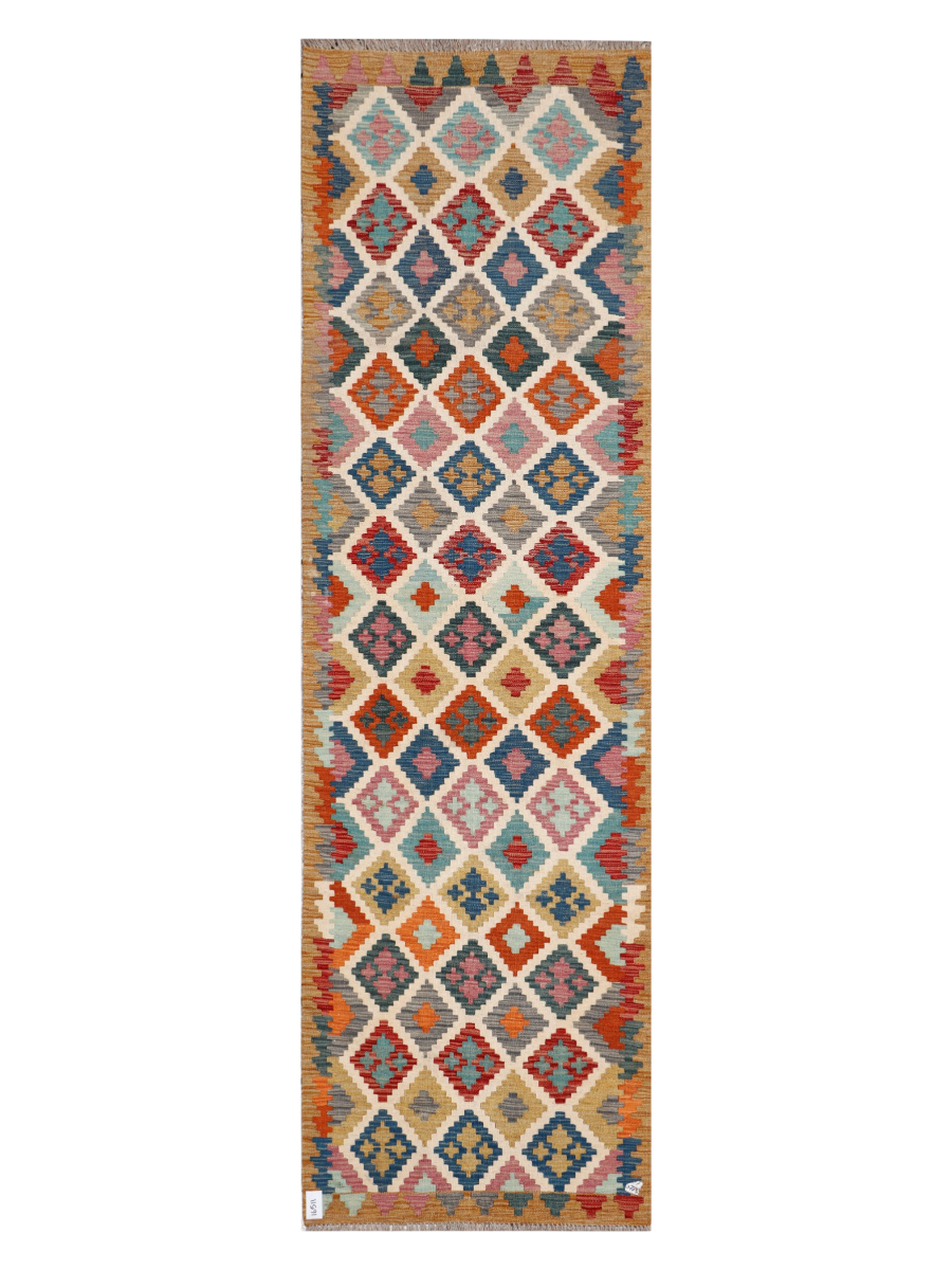 Maimana Afghanistan Kilim Runner Rug - 296 x 87 cm