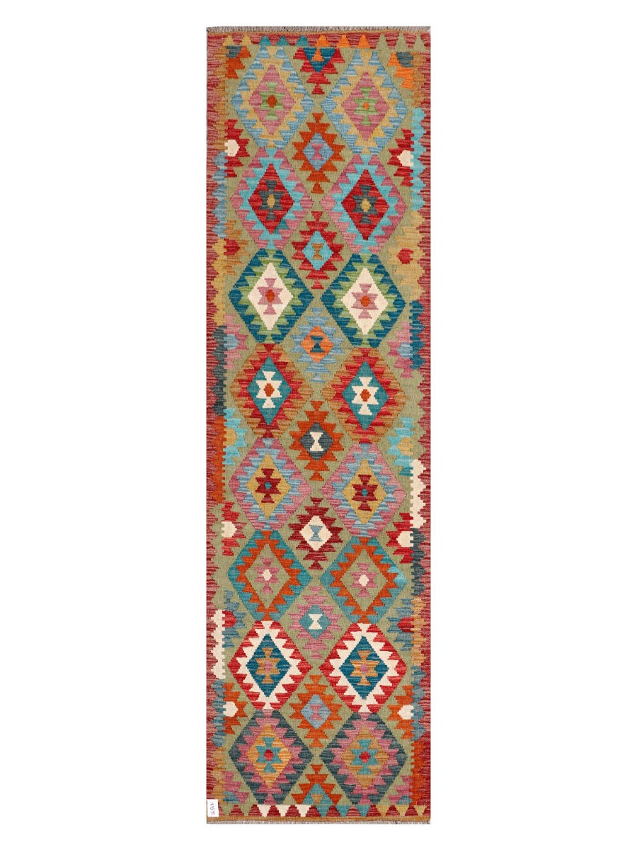Maimana Afghanistan Kilim Runner Rug - 295 x 83 cm