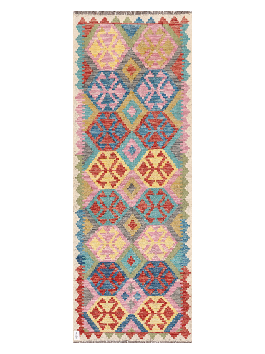 Maimana Afghanistan Kilim Runner Rug - 234 x 84 cm