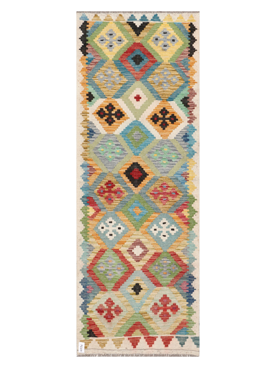 Maimana Afghanistan Kilim Runner Rug - 233 x 82 cm