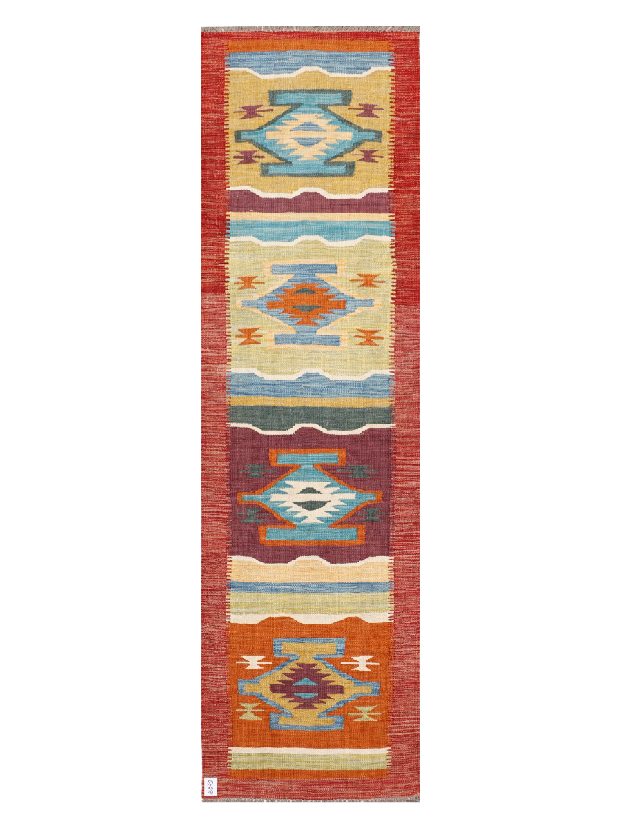 Maimana Afghanistan Kilim Runner Rug - 245 x 69 cm