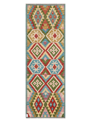 Maimana Afghanistan Kilim Runner Rug - 252 x 88 cm