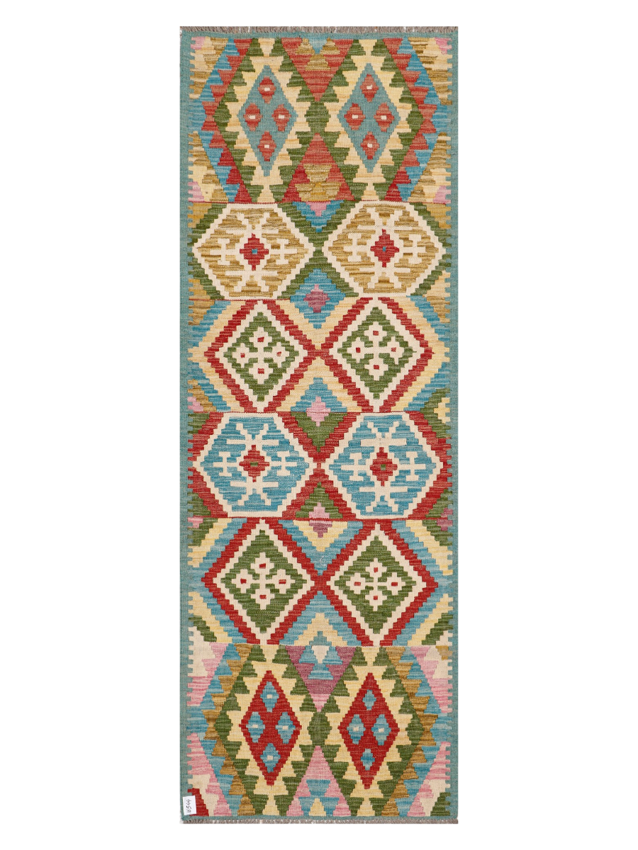 Maimana Afghanistan Kilim Runner Rug - 252 x 88 cm