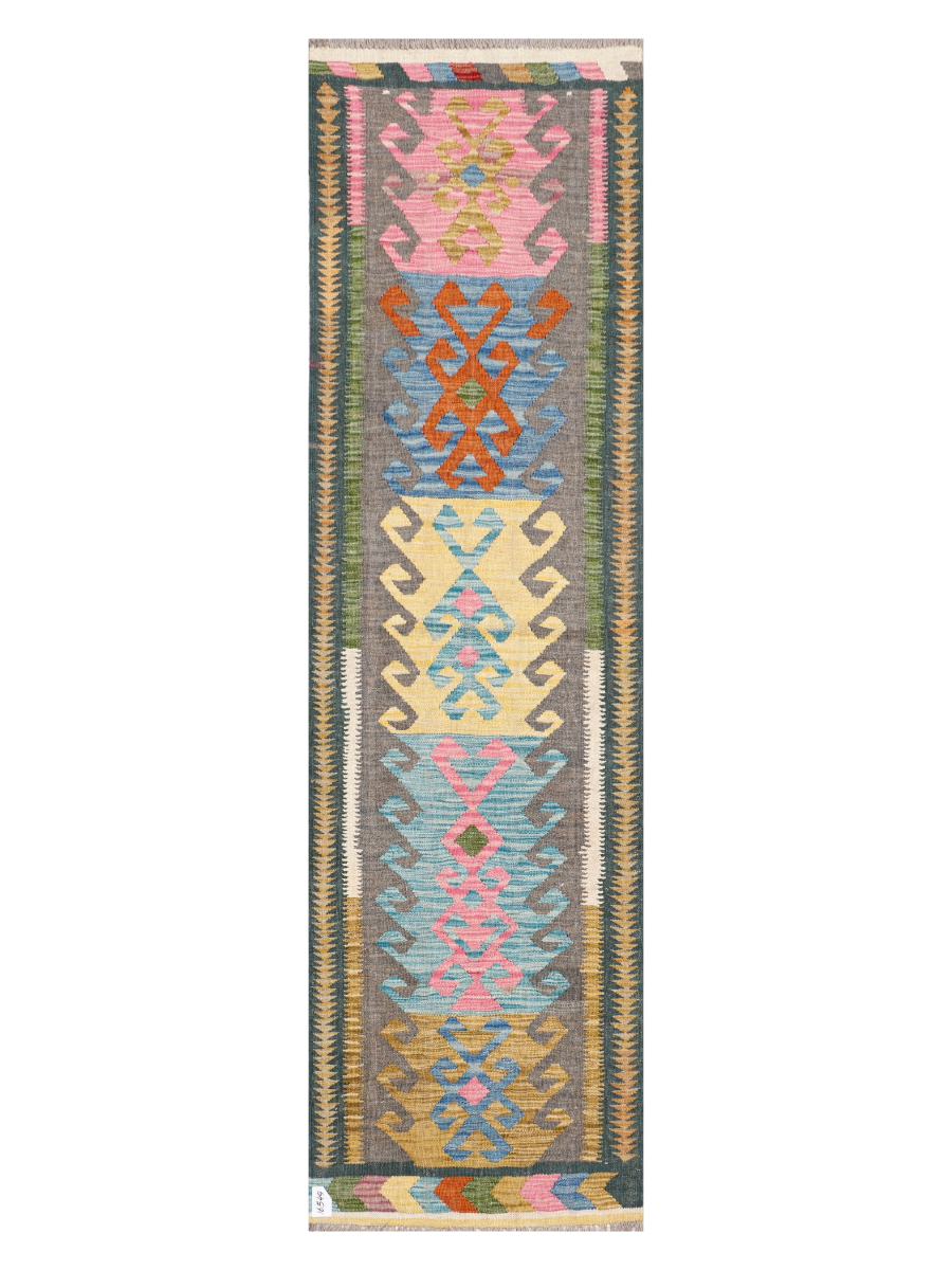 Maimana Afghanistan Kilim Runner Rug - 249 x 70 cm