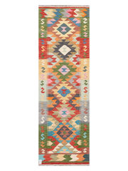 Maimana Afghanistan Kilim Runner Rug - 249 x 79 cm
