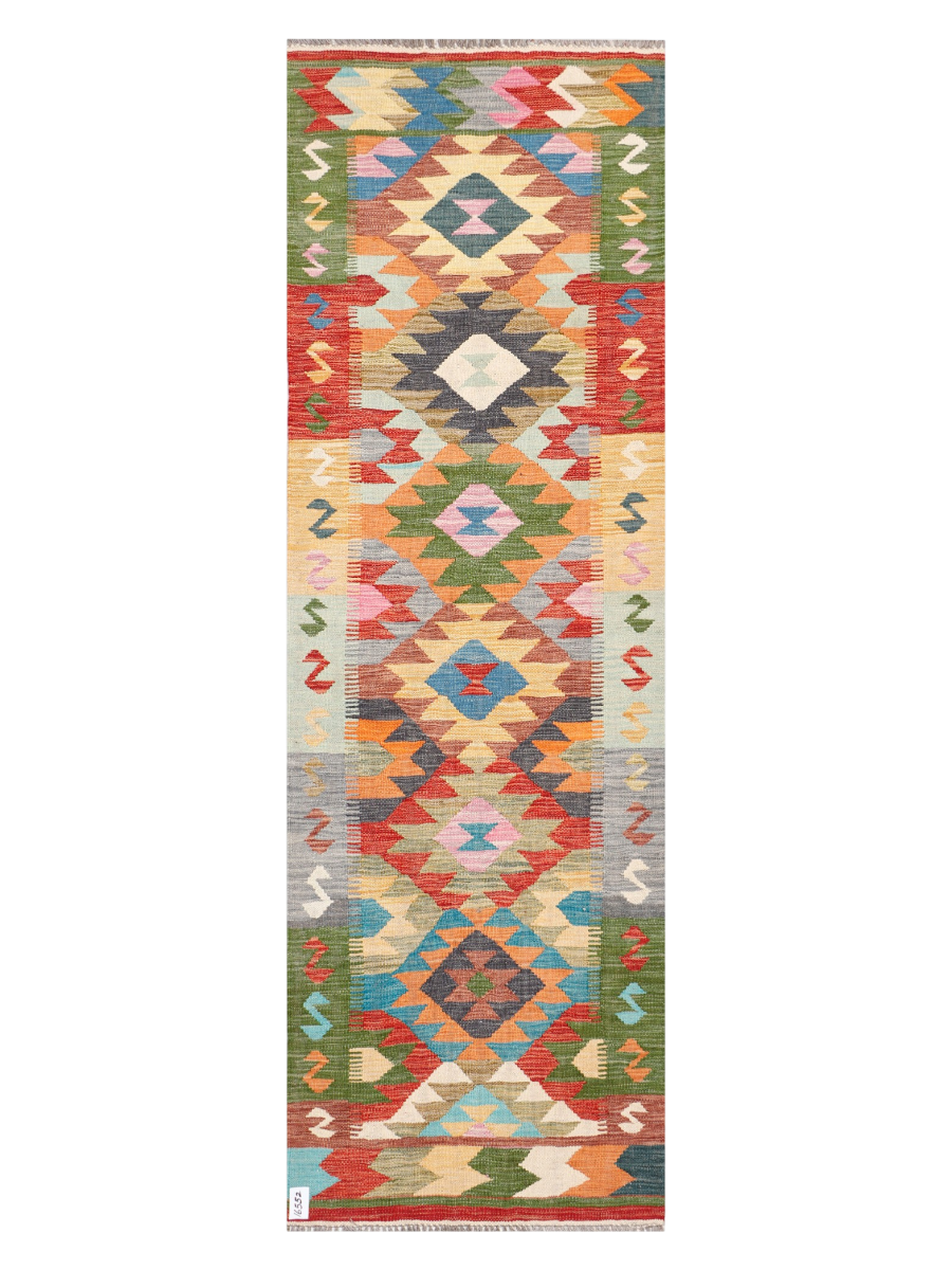 Maimana Afghanistan Kilim Runner Rug - 249 x 79 cm