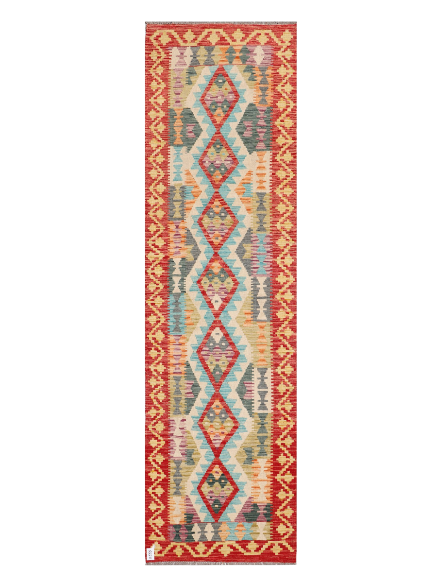Maimana Afghanistan Kilim Runner Rug - 291 x 81 cm