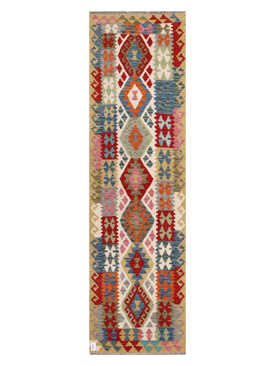 Maimana Afghanistan Kilim Runner Rug - 286 x 80 cm