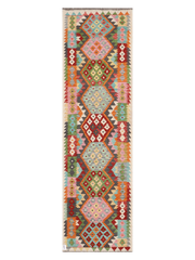 Maimana Afghanistan Kilim Runner Rug - 296 x 85 cm