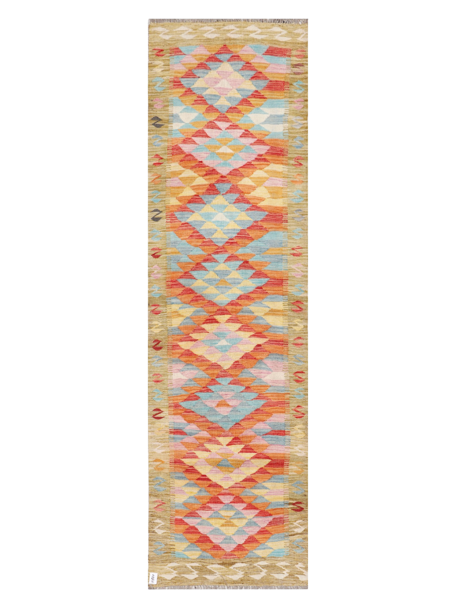 Maimana Afghanistan Kilim Runner Rug - 297 x 83 cm