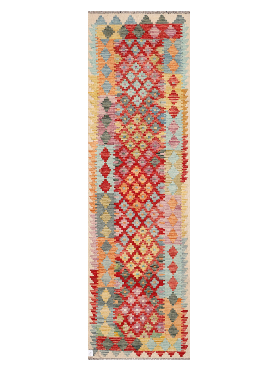 Maimana Afghanistan Kilim Runner Rug - 304 x 89 cm