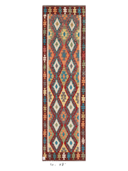 Maimana Afghanistan Kilim Runner Rug - 303 x 84 cm