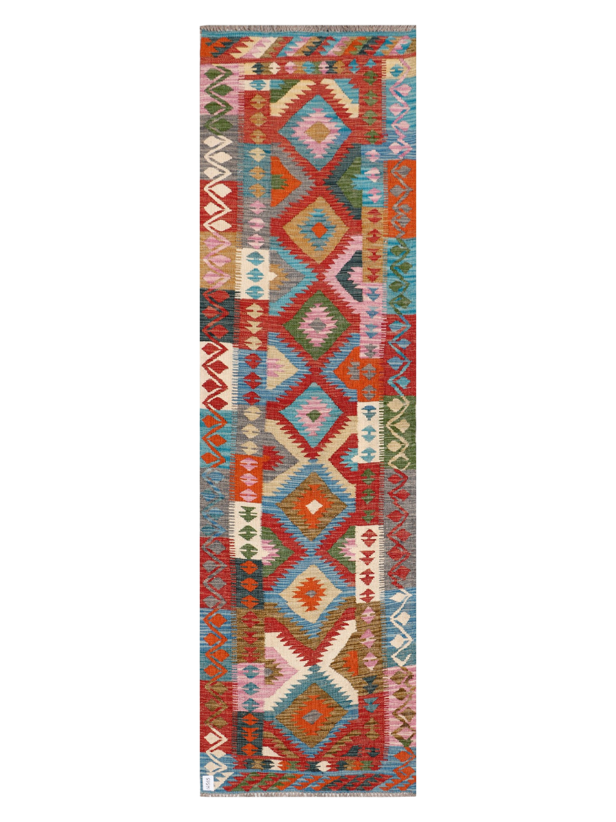 Maimana Afghanistan Kilim Runner Rug - 303 x 85 cm