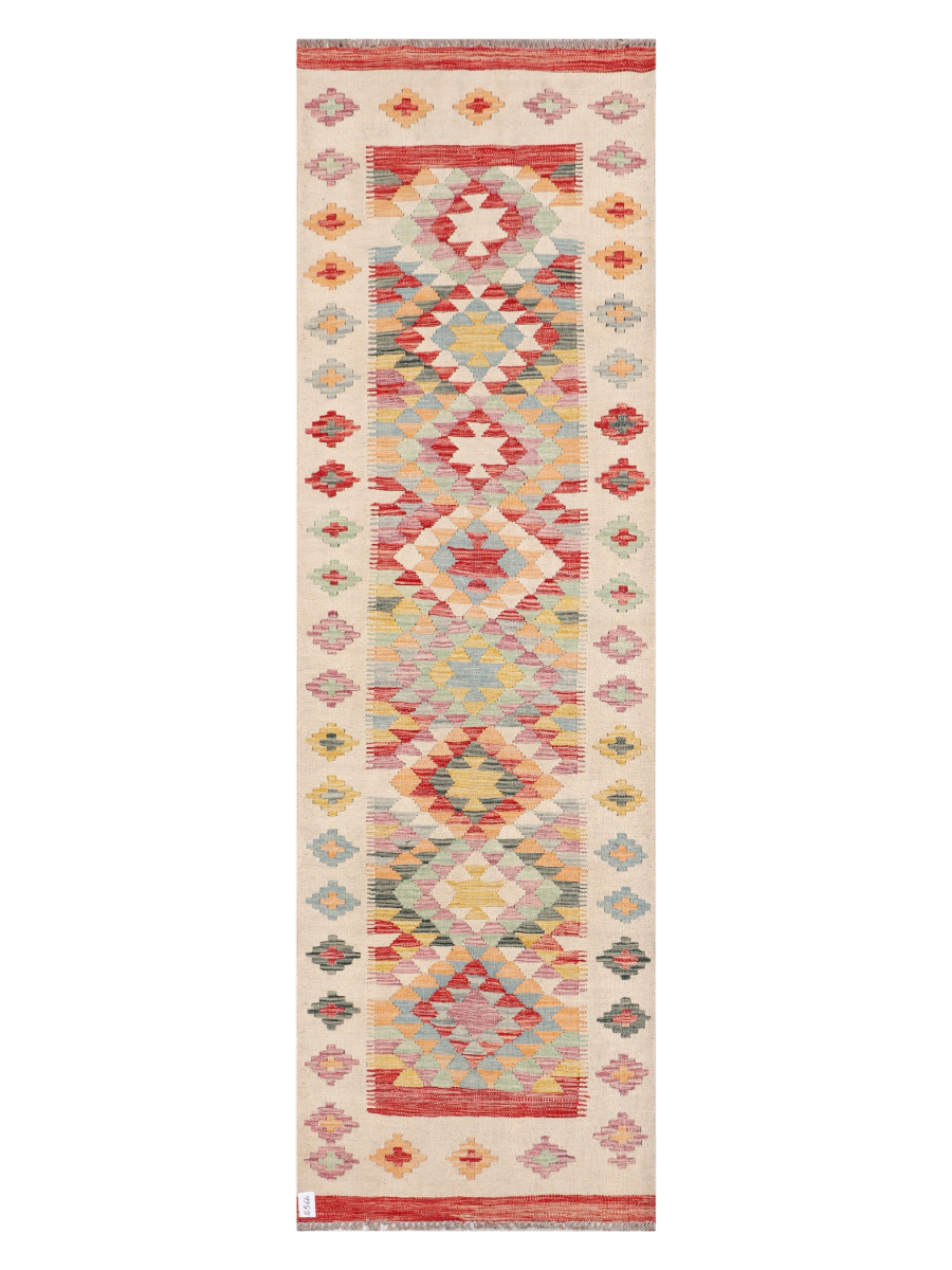 Maimana Afghanistan Kilim Runner Rug - 289 x 87 cm