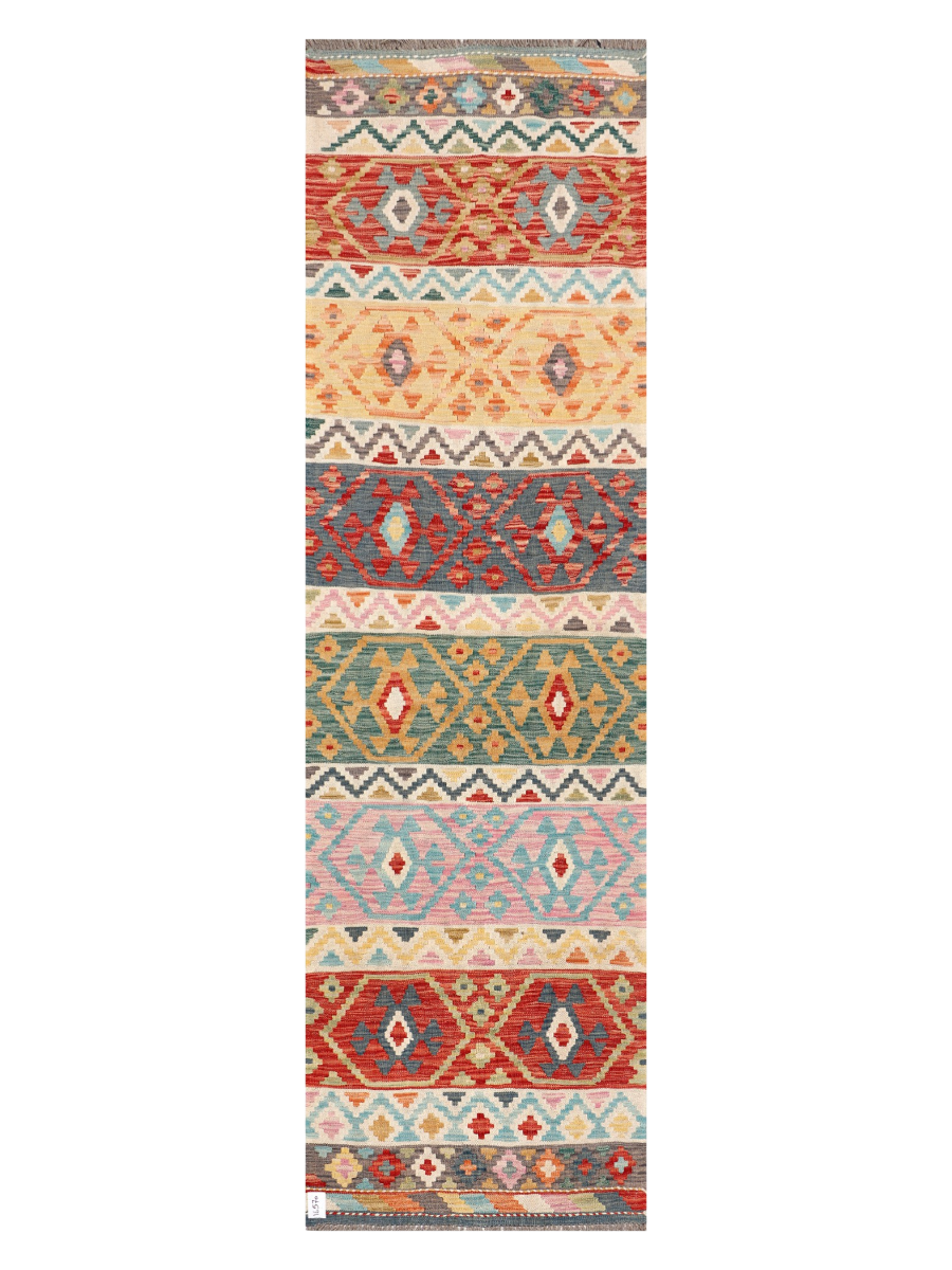Maimana Afghanistan Kilim Runner Rug - 290 x 83 cm