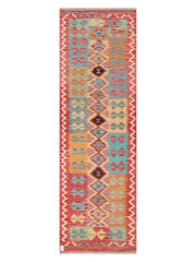 Maimana Afghanistan Kilim Runner Rug - 291 x 91 cm