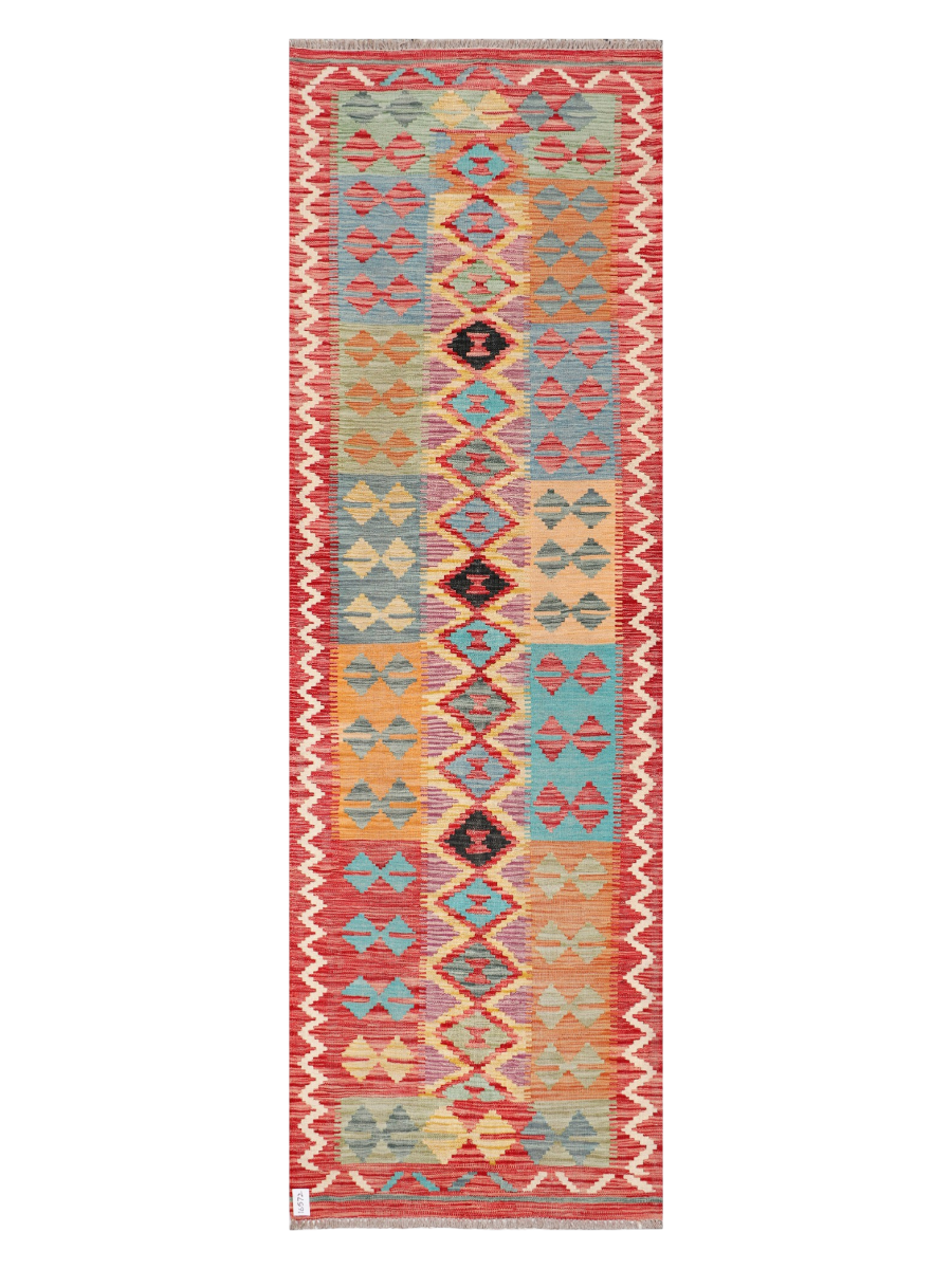 Maimana Afghanistan Kilim Runner Rug - 291 x 91 cm