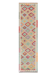 Maimana Afghanistan Kilim Runner Rug - 295 x 80 cm