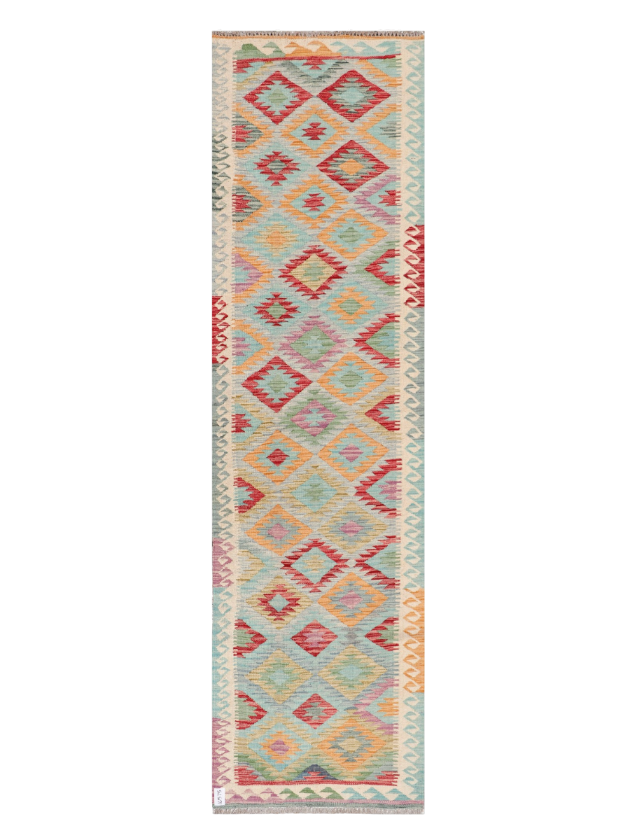 Maimana Afghanistan Kilim Runner Rug - 295 x 80 cm