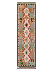 Maimana Afghanistan Kilim Runner Rug - 288 x 79 cm