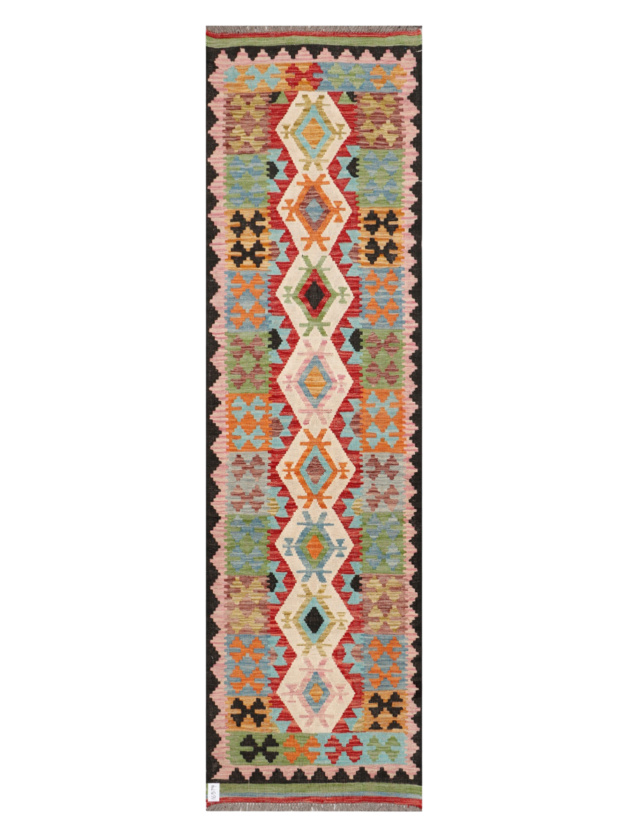 Maimana Afghanistan Kilim Runner Rug - 288 x 79 cm